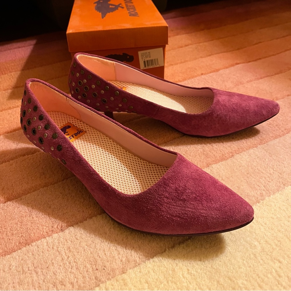 Magenta Suede Kitten Heels by Rocket Dog